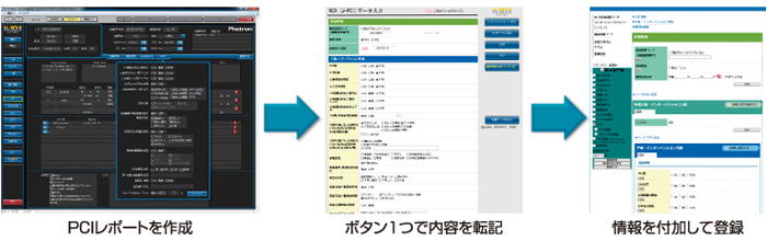 PCIレポート作成＞ボタン1つで内容を転記＞情報を付加して登録